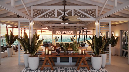 Arrival lobby at Jumby Bay, Luxury Holidays Antigua